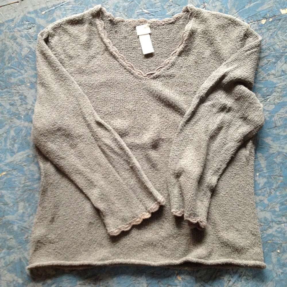 J JILL women size medium brown V-neck sweater